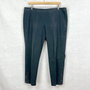 Eileen Fisher Straight Leg Pants Cotton Comfort Style Grandma Core Stretch L